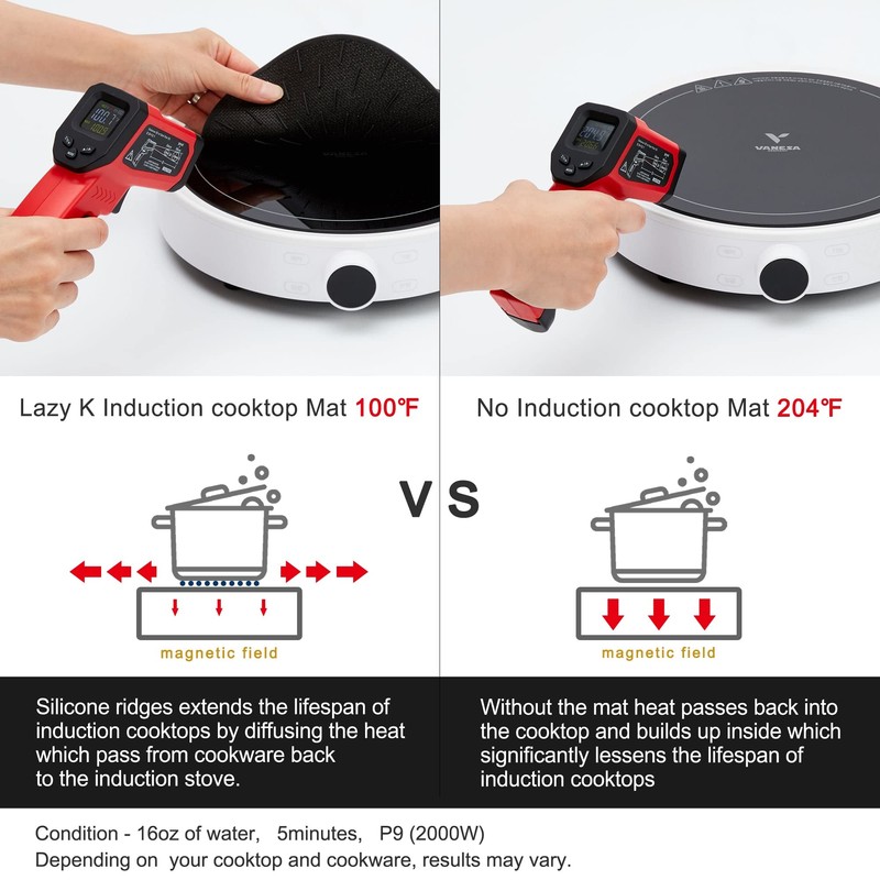 Lazy K Induction Cooktop Mat - Silicone Fiberglass Scratch Protector