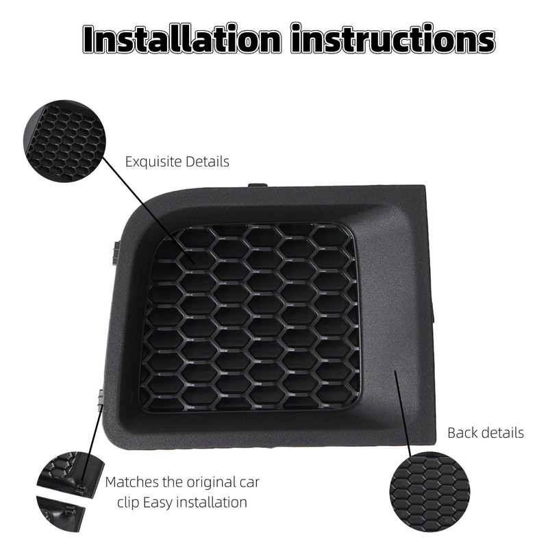 Front Bumper Grille Insert Bezel Cover Replacement (LH + RH)