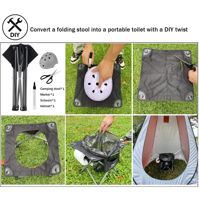 Opliy Camping Stool 2 Pack,13.5 Inch Portable Folding Stool for