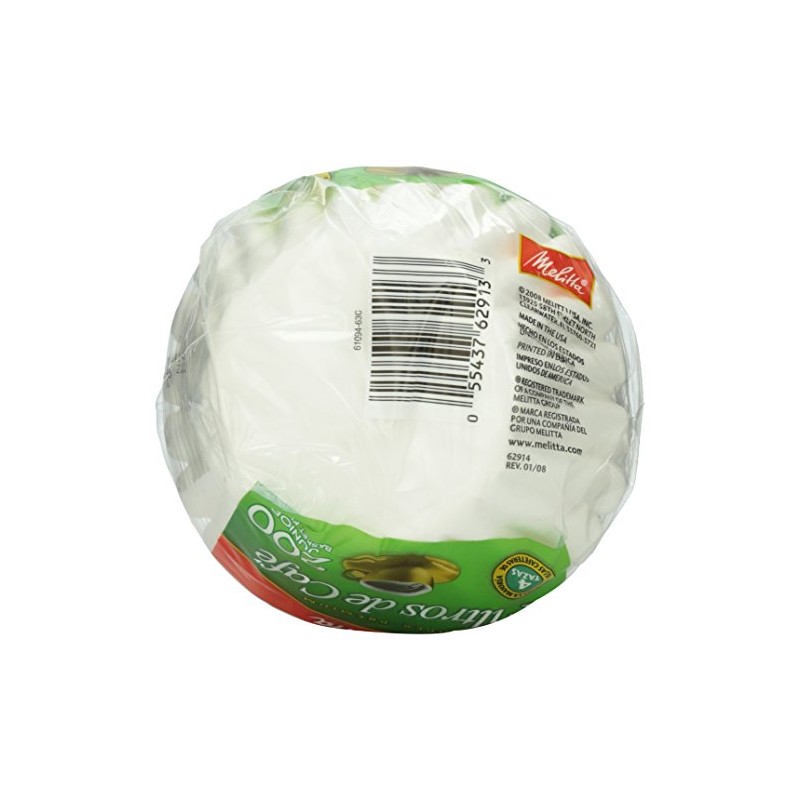 Melitta White Jr. Basket Filter, 4-6 Cup, 200 ct