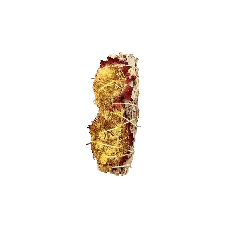 VIE Wholesale Smudge Sticks, White Sage and Red Sunflower 4",