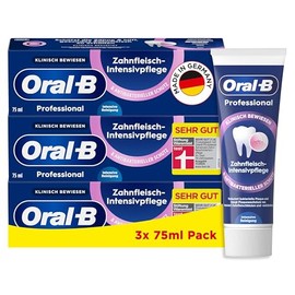 Oral-B Professional Gum Intensive Care and Antibacterial Protection Toothpaste – Test Grade Very Good at STIFTUNG WARENTEST – 3 x 75 ml