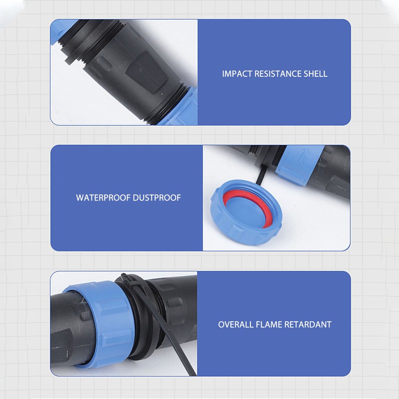 3PCS SP21 3 Pin Aviation Plug Socket IP68 Waterproof Sealing