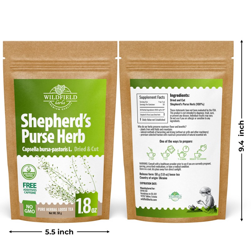 1.8 oz. Shepherds Purse Herb Bulk Herbal Tea Shepard Purse
