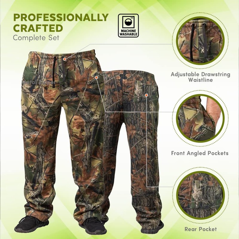 TrailCrest Men's Open Bottom Cotton Blend Lounge Hunting Sweatpants, 2X