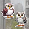 Screen Door Magnets Decal 2 Pairs (4pcs) Cute Owl Pattern