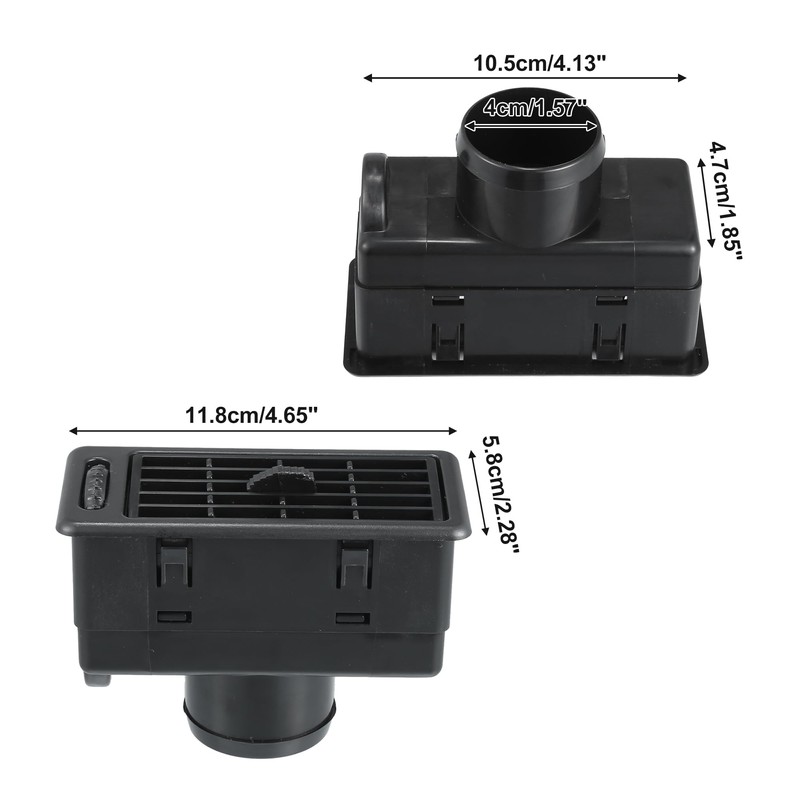 ACROPIX 10.5x4.7cm Black AC Air Conditioner Vent Outlet Universal RV