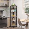 YMYNY 5-Tier Corner Shelf, Freestanding Corner Bookcase with 6 Wooden
