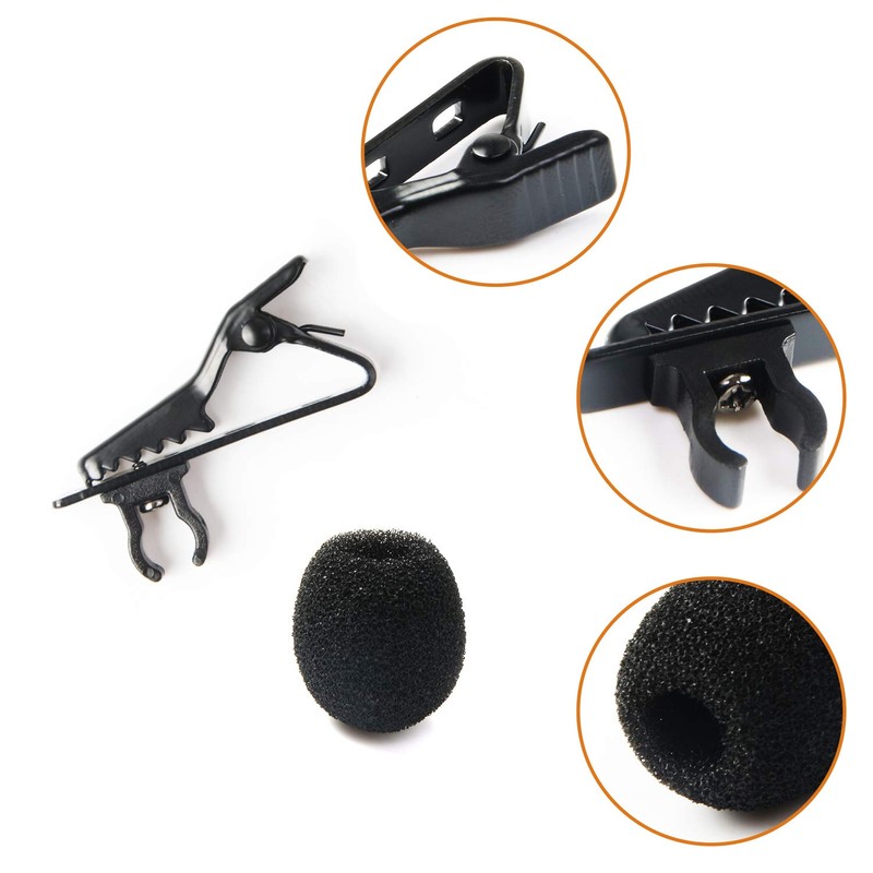 AUGSUN 18Pcs Lapel Microphone Clips Replacement Kit, 6Pcs Lavalier Mic