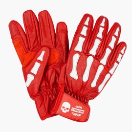 HELL PATROL RED_Stiffcon Genuine Leather Motorcycle Gloves Hell Patrol Red (M)