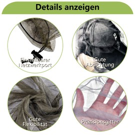 2 Pieces Mosquito Head Net, Nylon Face Net Mesh,Mesh Bug Net for Outdoor Hiking Camping Climbing Fishing and Walking (Gray)