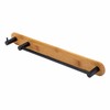 KIMZDA Adhesive Wall Shelf with Hook Bamboo and Metal Pipe