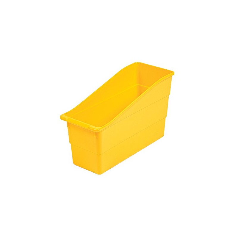 Fun Express Yellow Plastic Book Bins - Vertical Storage Interlocking