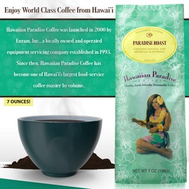 Hawaiian Paradise Coffee Medium Roast (7 OZ) World Class Premium Flavored Grounds Gourmet | Signature Brewed Made From the Finest Beans| Farm Fresh Earth Friendly | Paradise Roast