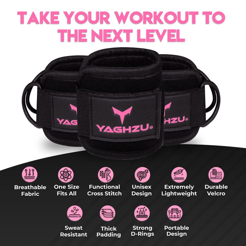 YAGHZU Ankle Straps for Cable Machines Women - Adjustable Gym