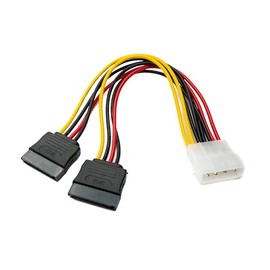 System-S SATA Y Cable 20 cm 2 x 15 Pin Female to IDE 4-Pin Molex Female Adapter for Hard Drive Drives