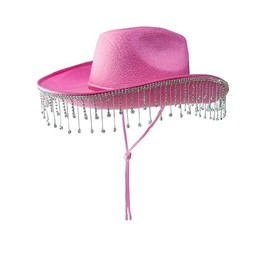 Alandra Party COW-PINK Cowboy Hat with Diamante Droplets