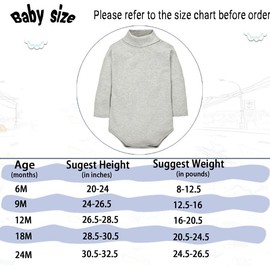 CuteOn Baby Boys Girls Solid Color Basic Turtleneck Cotton Bodysuit Jumpsuit Red 12 Months
