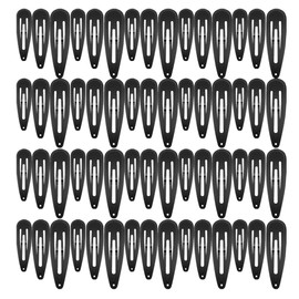 ECADY Hair Clips Multi-Size 60pcs Durable & Non-Slip Black Metal Snap Barrettes (Glossy Black)