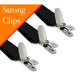 trilece Black Suspenders for Men with Bow Tie - Adjustable Size Elastic 1 inch Wide Y Shape - Womens Suspenders with Bowtie - Strong Clips (1, Black)