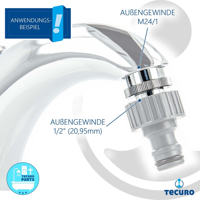 Tecuro Mixing Nozzle Adapter for M24 x 1 Male Thread