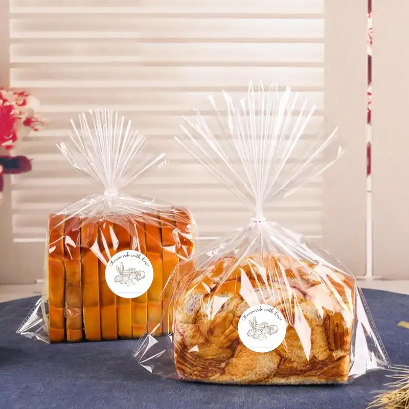 Homemade with Love Stickers Bread Bag Stickers Baked Goods Packing