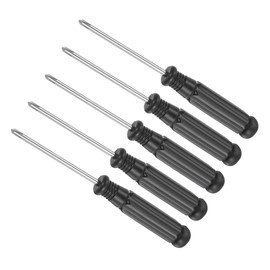 CoCud Mini Phillips Screwdrivers, Size 2.5mm, Length 94mm, Carbon Steel, Small Phillips Screwdrivers with Non-Slip Black Handle, Pack of 5