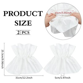 BENECREAT Removable Puff Sleeves, White Polyester Bridal Sleeve Detachable Puff Sleeves for Wedding Dress Bridal Accessories, 12x10x2inch