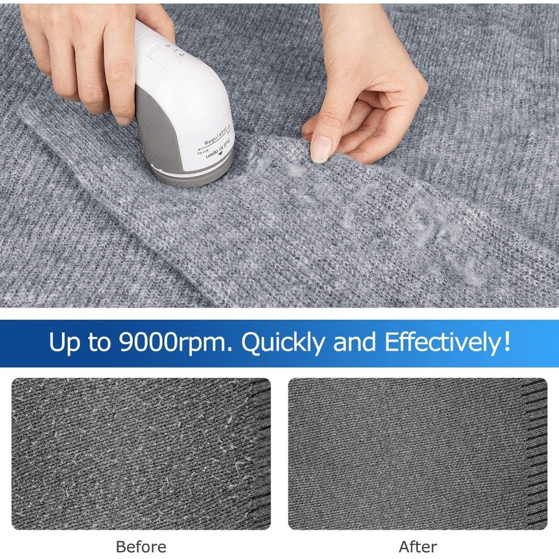 BEAUTURAL Portable Fabric Shaver and Lint Remover with 2-Speeds, Adjustable
