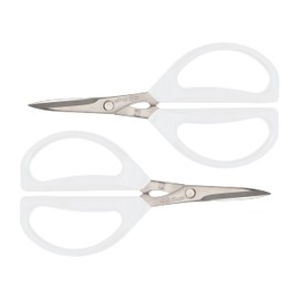 Joyce Chen Original Unlimited Kitchen Scissors All Purpose Dishwasher Safe Kitchen Shears with Comfortable Handles, White, 2 Pack