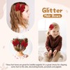 OAOLEER 2PCS Hair Bows for Girls, Red Sparkly Glitter Toddler