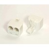 PCCABLES.com Phone LINE Splitter RJ11 DUPLEX Connector 1M to 2F White