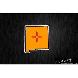 New Mexico State map Flag Decals & Stickers