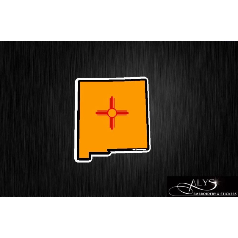 New Mexico State map Flag Decals & Stickers