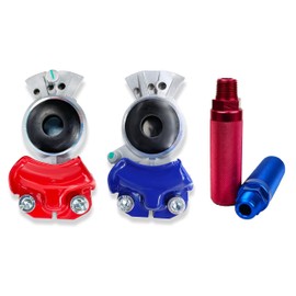 Torque Aluminum Emergency Glad Hands and Service Gladhands with Grip Glad Handles Blue Red Set for Semi Trucks Trailers RV (TR12600 & TR035042 & TR035045)