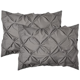 Elegant Comfort 2-Pack Sham Set Pinch Pleat Design, Egyptian Quality 1500 Thread Count, Stylish Design-Easy Care, Wrinkle and Stain Resistant, 2-Piece Sham Set, Pleated King, Grey