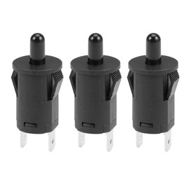 uxcell Refrigerator Door Light Switch 10mm Momentary Fridge Switch Normally Closed PB35 AC 250V 3A Black 3pcs