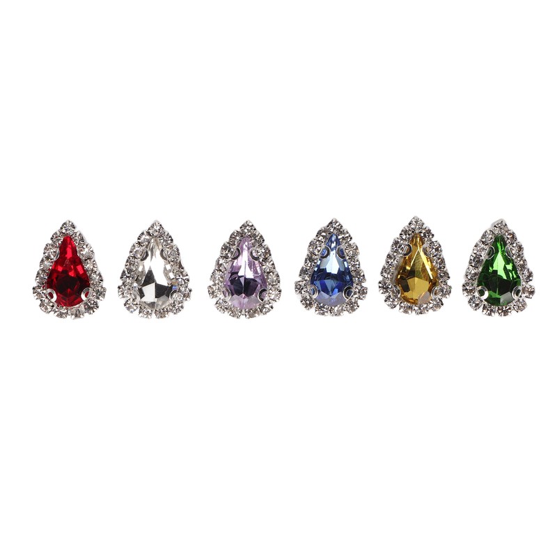 30pcs Sew On Rhinestones 6 Colors DIY Handcraft Glass Rhinestone
