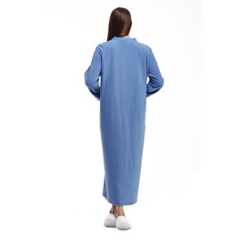 LA CERA Women's 100% Polyester Long Sleeves Embroidered Snapfront Fleece Robe With Button Closure