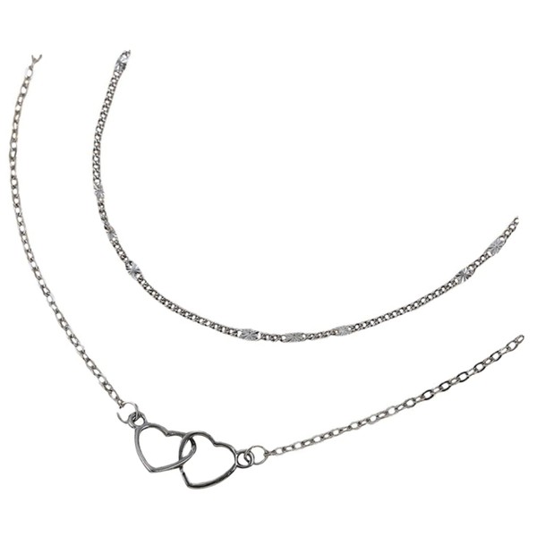 SHOWERORO 2pcs Heart Stacked Bracelets for Long Distance Relationships Minimalist