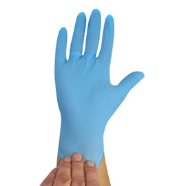 Medi-Inn Nitrile Blue Plus Disposable Gloves Size M Pack of 100 Blue Nitrile Disposable Gloves in Practical Dispenser Box Ideal for Hygiene Areas such as Food Industry Cosmetics and Much More, Latex Free