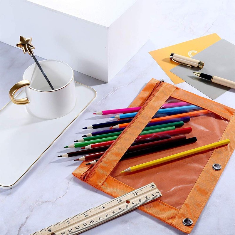 TOPWOOZU Pencil Pouch 3 Ring, Zipper Pencil Pouches Case Binder