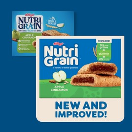 Nutri-Grain Breakfast Bars, Made with 10g Whole Grains, Snack Bars, Apple Cinnamon (3 Boxes, 48 Bars)
