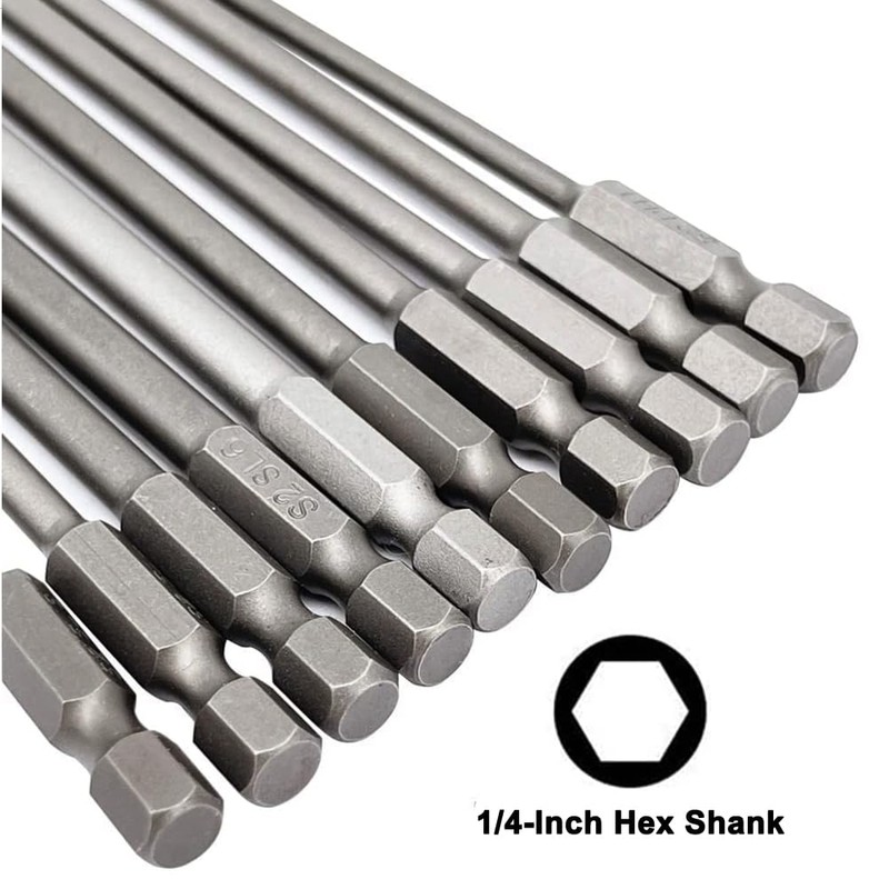 Bestgle 23pcs 1/4" Hex Shank 100mm/4 Inch Long Magnetic Screwdriver