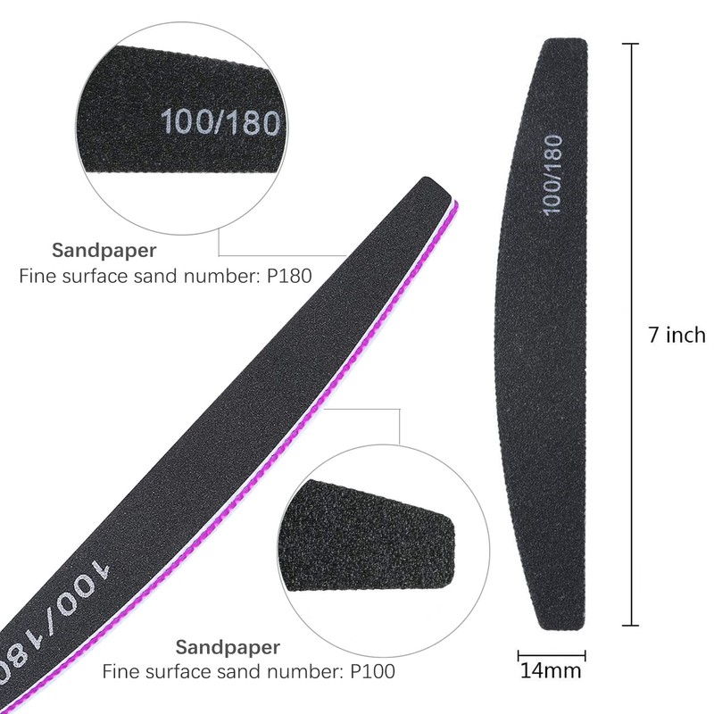 Kafeiya Professional Nail Files,5 PCS Nail File Double Sided Emery