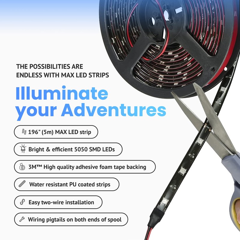 MAX Bulk Roll LED Lights for Cars, Trucks, SUVs, ATVs,