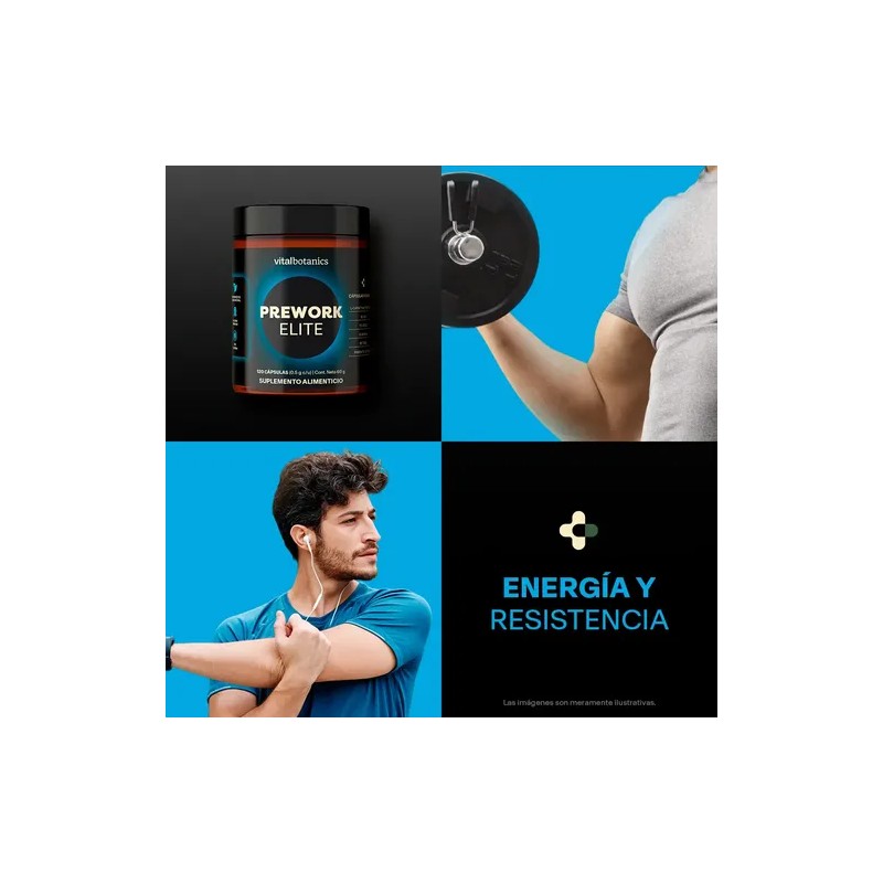Preworkout Elite 120 Cápsulas Suplemento Vitalbotanics Sabor Sin sabor