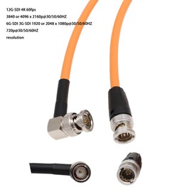 HangTon 12G SDI 4K 60P Video Cable BNC to BNC for Atomos Ninja V Shogun 7 Samurai Inferno Monior Sony FX9 Canon C400 ARRI RED Orange Color 30cm