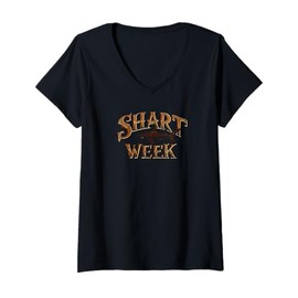 Womens Fun Graphic- Shart Week V-Neck T-Shirt
