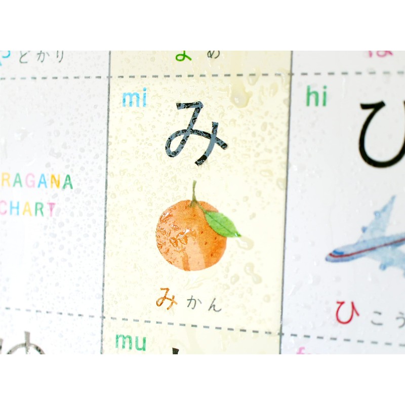 Enchantée Learning Japanese Hiragana Chart A3 Rounded Corners Waterproof